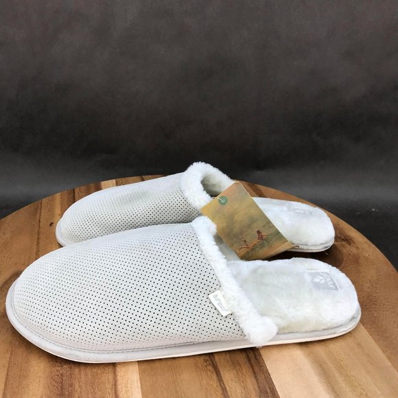 Reef White Perforated Faux Fur Lined Slip On Slippers Womens XL Size 11 - Picture 5 of 11